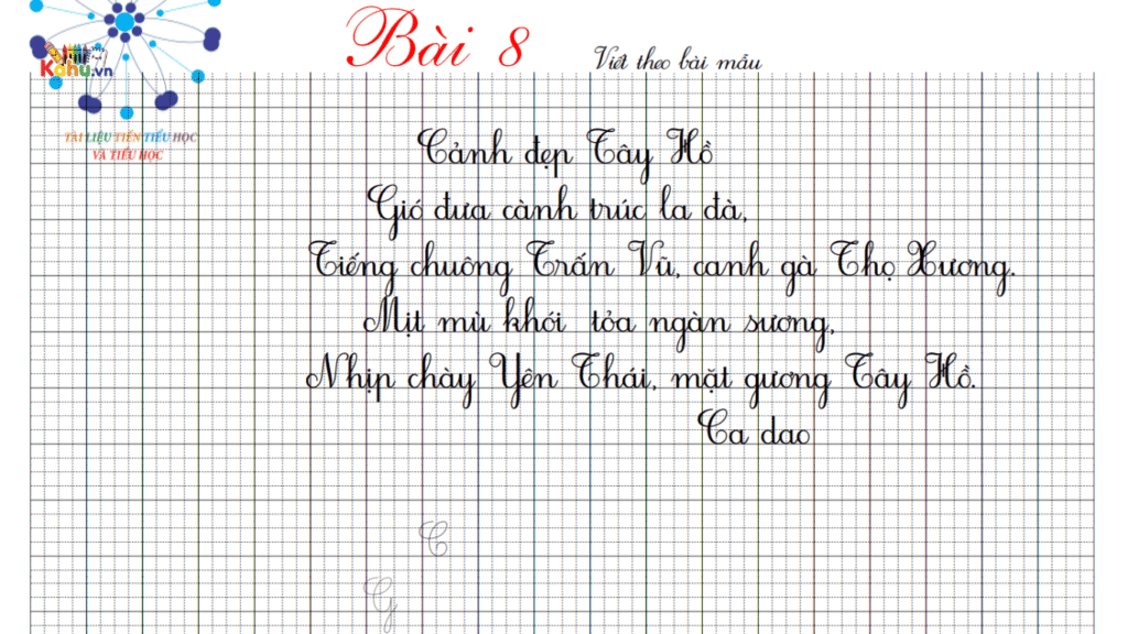 Mẫu luyện chữ nhanh và đều